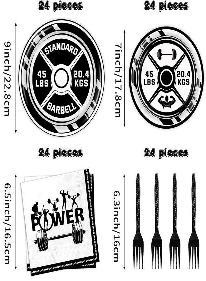 BQC 96 Pcs Gym Party Plates & Decorations - Birthday Party Supplies & Favors - Image 5